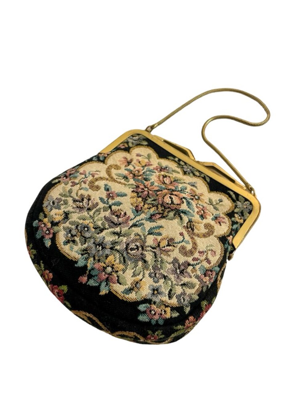Vintage Simpson's Floral Tapestry Evening Bag with Chain Strap - Picture 6 of 11